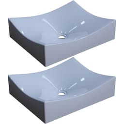 Kit 02 Cubas de Apoio Retangular Para Banheiro Lavabo C01 ML44W Branco - Lyam Decor