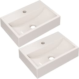 Kit 02 Cubas de Apoio Retangular Para Banheiro Lavabo C01 Q450 Bege - Lyam Decor
