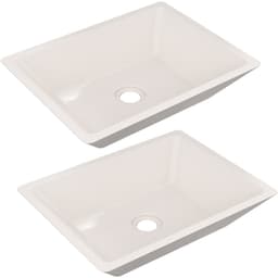 Kit 02 Cubas de Apoio Retangular Para Banheiro Lavabo C01 RT45 Bege - Lyam Decor