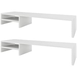 Kit 02 Suportes Para Monitor Stand Home Office Lap 90 cm L03 Branco - Lyam