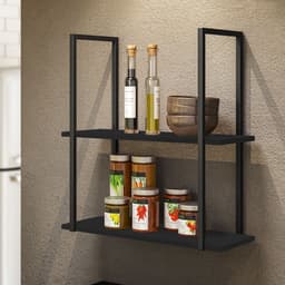 Kit 04 Prateleiras Decorativas Multiuso Industrial D01 Design Preto Fosco - Lyam Decor