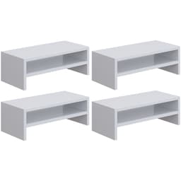 Kit 04 Suportes Para Monitor Stand Home Office Lap 63 cm L03 Branco - Lyam