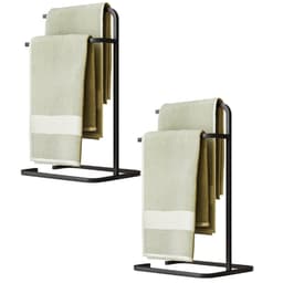 Kit 2 Suporte Porta Papel Toalha Isla Para Pia Bancada Lavabo Duplo Aço D01 Preto Fosco - Lyam Decor
