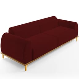 Sofá 04 Lugares Para Sala de Estar Kiev 260 cm D02 Veludo Marsala C-278 - Lyam Decor