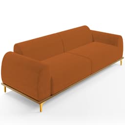 Sofá 04 Lugares Para Sala de Estar Kiev 260 cm D02 Veludo Telha C-262 - Lyam Decor