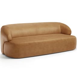 Sofá 2 Lugares Curvo Orgânico Para Sala Living 150cm Barolo L06 Couríssimo Camel - Lyam Decor