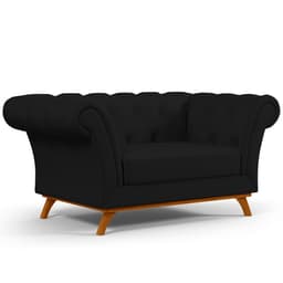 Sofá 2 Lugares Para Sala de Estar Império 150 cm D02 Corano Preto C-05 - Lyam Decor