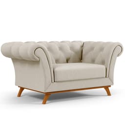 Sofá 2 Lugares Para Sala de Estar Império 150 cm D02 Linho Bege C-107 - Lyam Decor