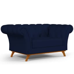 Sofá 2 Lugares Para Sala de Estar Império 150 cm D02 Veludo Azul Marinho C-287 - Lyam Decor