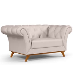 Sofá 2 Lugares Para Sala de Estar Império 150 cm D02 Veludo Bege C-309 - Lyam Decor