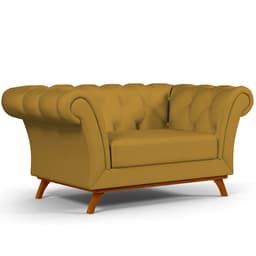 Sofá 2 Lugares Para Sala de Estar Império 150 cm D02 Veludo Mostarda B-260 - Lyam Decor