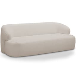 Sofá 3 Lugares Curvo Orgânico Para Sala Living 150cm Barolo L06 Bouclê Bege - Lyam Decor