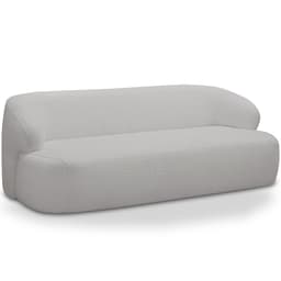 Sofá 3 Lugares Curvo Orgânico Para Sala Living 180cm Barolo L06 Bouclê Cinza - Lyam Decor