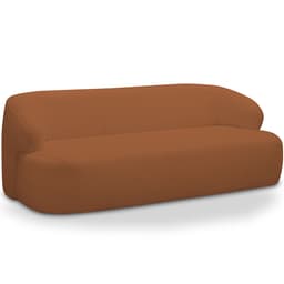 Sofá 3 Lugares Curvo Orgânico Para Sala Living 180cm Barolo L06 Bouclê Terracota - Lyam Decor