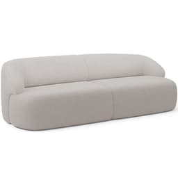 Sofá 3 Lugares Curvo Orgânico Para Sala Living 250cm Barolo L06 Bouclê Cinza - Lyam Decor