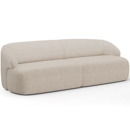 Sofá 3 Lugares Curvo Orgânico Para Sala Living 250cm Barolo L06 Linho Bege TC1-102 - Lyam Decor