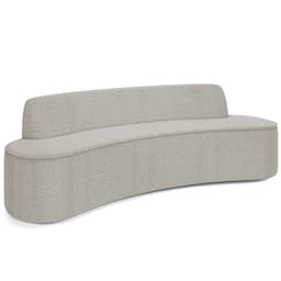 Sofá 3 Lugares Curvo Sala de Estar Living Cancún D02 Bouclê Bege 210 cm B-62 - Lyam Decor