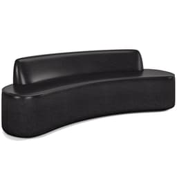 Sofá 3 Lugares Curvo Sala de Estar Living Cancún D02 Couríssimo Preto 180 cm B-159 - Lyam Decor