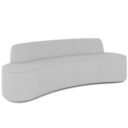 Sofá 3 Lugares Curvo Sala de Estar Living Cancún D02 Linho Cinza Escuro 210 cm C-416 - Lyam Decor