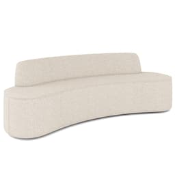 Sofá 3 Lugares Curvo Sala de Estar Living Cancún D02 Linho Cru 180 cm D-461 - Lyam Decor