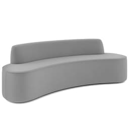 Sofá 3 Lugares Curvo Sala de Estar Living Cancún D02 Veludo Cinza 180 cm C-317 - Lyam Decor