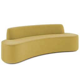 Sofá 3 Lugares Curvo Sala de Estar Living Cancún D02 Veludo Mostarda 210 cm C-279 - Lyam Decor