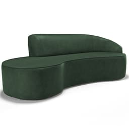 Sofá 3 Lugares Curvo Sala de Estar Living Firenze Direito D02 Couríssimo Verde 210 cm B-89 - Lyam