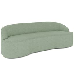 Sofá 3 Lugares Curvo Sala de Estar Living Lótus D02 Linho Verde 210 cm D-477 - Lyam Decor