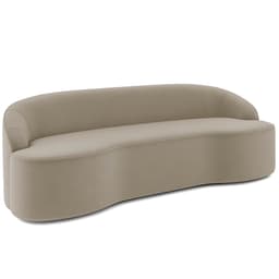 Sofá 3 Lugares Curvo Sala de Estar Living Lótus D02 Veludo Champagne 210 cm C-68 - Lyam