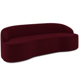 Sofá 3 Lugares Curvo Sala de Estar Living Lótus D02 Veludo Marsala 180 cm C-278 - Lyam