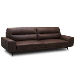 Sofá 3 Lugares Para Sala Living Industrial 236cm Cádis L06 Couro Marrom Escuro - Lyam Decor