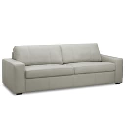 Sofá 3 Lugares Para Sala de Estar Living 235cm Aurora L06 Couro Cinza Claro - Lyam Decor