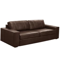 Sofá 3 Lugares Para Sala de Estar Living 235cm Aurora L06 Couro Marrom Café - Lyam Decor