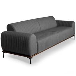 Sofá 3 Lugares Para Sala de Estar Molino 210 cm D02 Linho Cinza C-416 - Lyam Decor