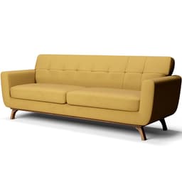 Sofá 3 Lugares Sala de Estar Miami 230 cm D02 Veludo Mostarda B-279 - Lyam Decor