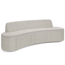 Sofá 4 Lugares Curvo Sala de Estar Living Cancún D02 Bouclê Creme 260 cm B-54 - Lyam Decor