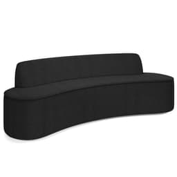 Sofá 4 Lugares Curvo Sala de Estar Living Cancún D02 Bouclê Preto 230 cm B-57 - Lyam Decor