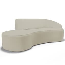 Sofá 4 Lugares Curvo Sala de Estar Living Firenze Direito D02 Corano Bege 260 cm C-26 - Lyam