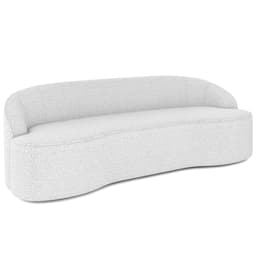 Sofá 4 Lugares Curvo Sala de Estar Living Lótus D02 Bouclê Branco 230 cm B-53 - Lyam