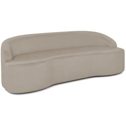 Sofá 4 Lugares Curvo Sala de Estar Living Lótus D02 Corino Bege 230 cm C-26 - Lyam