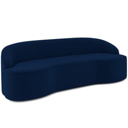 Sofá 4 Lugares Curvo Sala de Estar Living Lótus D02 Veludo Azul Marinho 260 cm C-304 - Lyam Decor