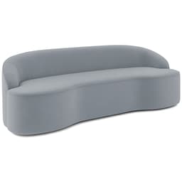 Sofá 4 Lugares Curvo Sala de Estar Living Lótus D02 Veludo Cinza 260 cm C-317 - Lyam Decor