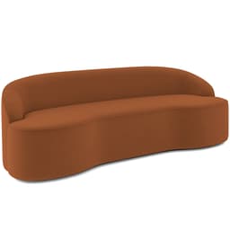 Sofá 4 Lugares Curvo Sala de Estar Living Lótus D02 Veludo Telha 280 cm C-262 - Lyam