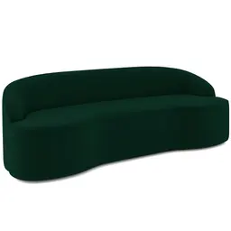 Sofá 4 Lugares Curvo Sala de Estar Living Lótus D02 Veludo Verde Musgo 230 cm C-303 - Lyam