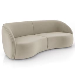 Sofá 4 Lugares Para Sala Living Orgânico 240cm Eron M03 Veludo Bege - Lyam Decor