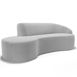 Sofá 5 Lugares Curvo Sala de Estar Living Firenze Direito D02 Bouclê Cinza 300 cm B-56 - Lyam