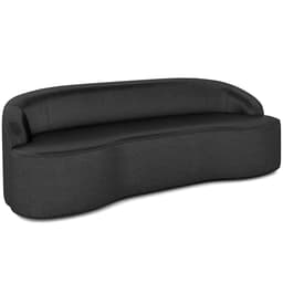 Sofá 5 Lugares Curvo Sala de Estar Living Lótus D02 Couríssimo Preto 300 cm B-159 - Lyam