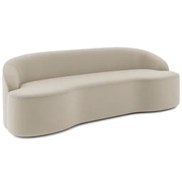 Sofá 5 Lugares Curvo Sala de Estar Living Lótus D02 Veludo Bege 300 cm C-309 - Lyam