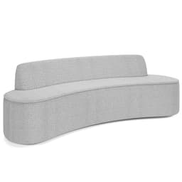 Sofá 5 Lugares Sala de Estar Cancún D02 Bouclê Cinza 300 cm B-56 - Lyam Decor