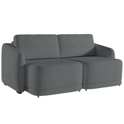 Sofá Cama para Sala de Estar 3 Lugares 236cm Montserrat K01 Bouclê Cinza - Lyam Decor